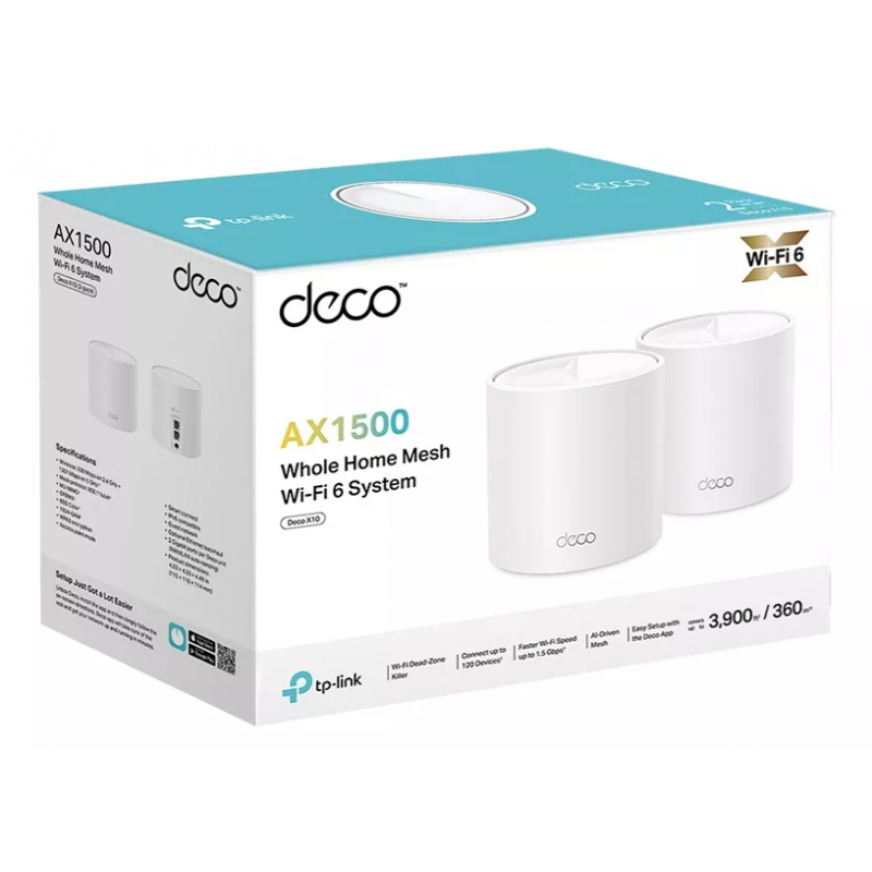 Network Active/ Router/ TP-Link/ TP-link Deco X10(2-pack) AX1500 Whole Home Mesh Wi-Fi 6 System