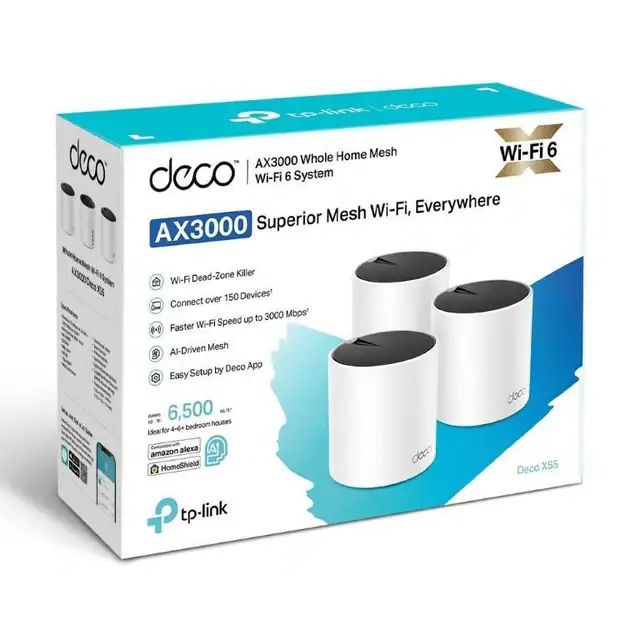 Network Active/ Router/ TP-Link/ TP-link Deco X55(3-pack) AX3000 Whole Home Mesh Wi-Fi 6 System