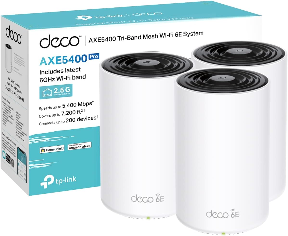 Network Active/ Router/ TP-Link/ TP-link Deco XE75 (3-pack) AXE5400 Whole Home Mesh Wi-Fi 6E System