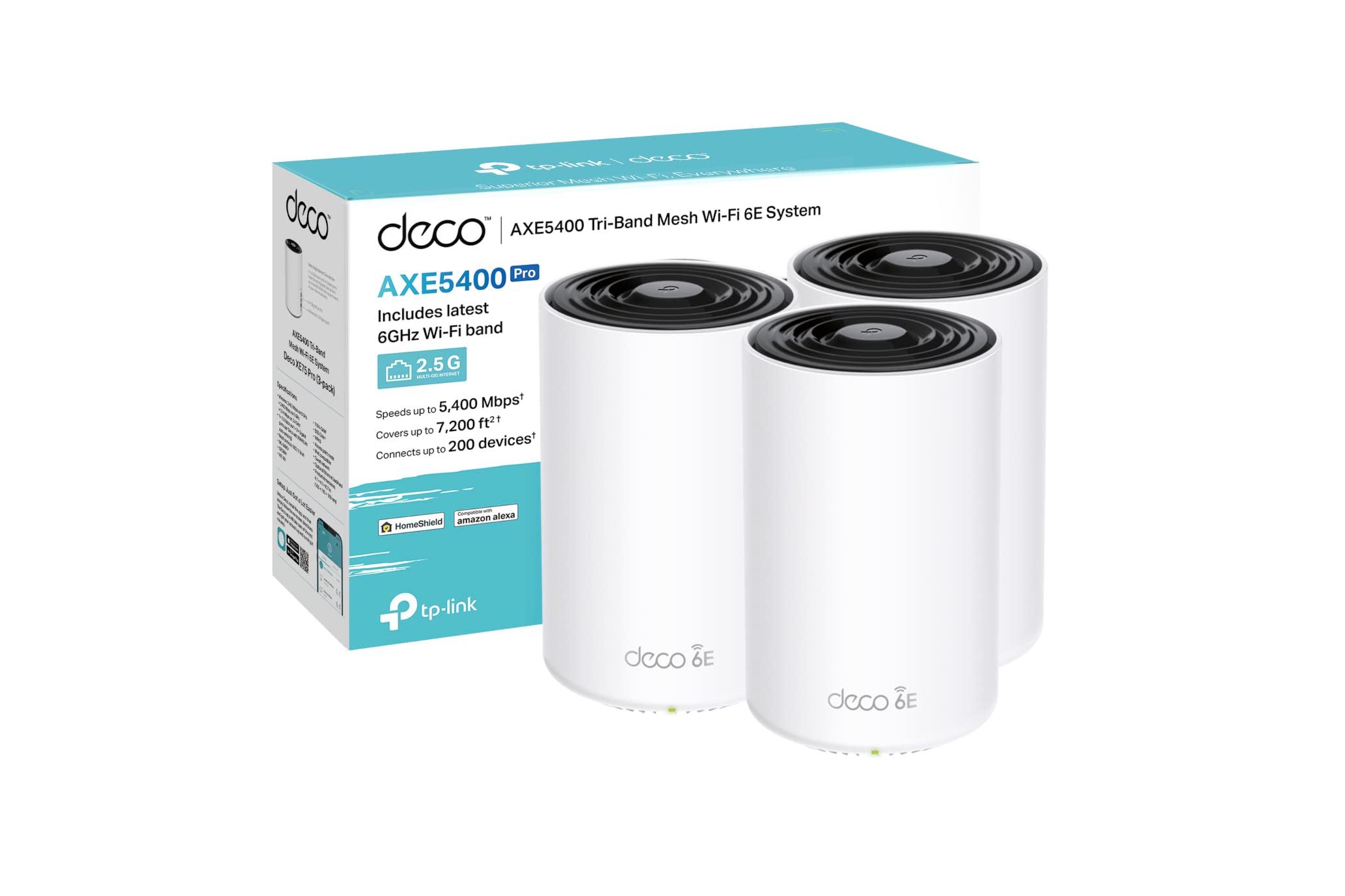 Network Active/ Router/ TP-Link/ TP-link Deco XE75 Pro(3-pack) AXE5400 Whole Home Mesh Wi-Fi 6E System