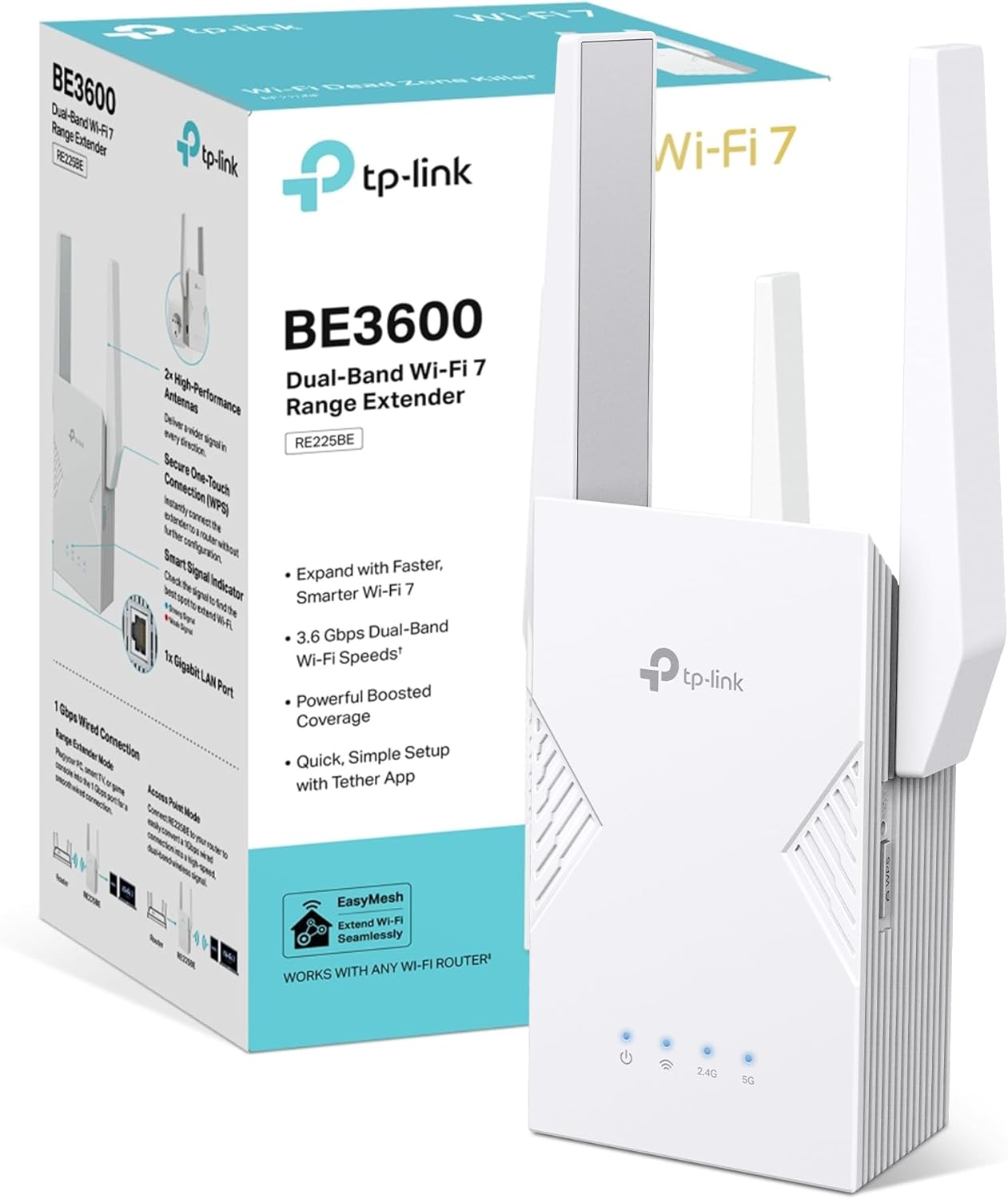 Network Active/ Router/ TP-Link/ TP-Link RE225BE BE3600 Wi-Fi 7 Range Extender