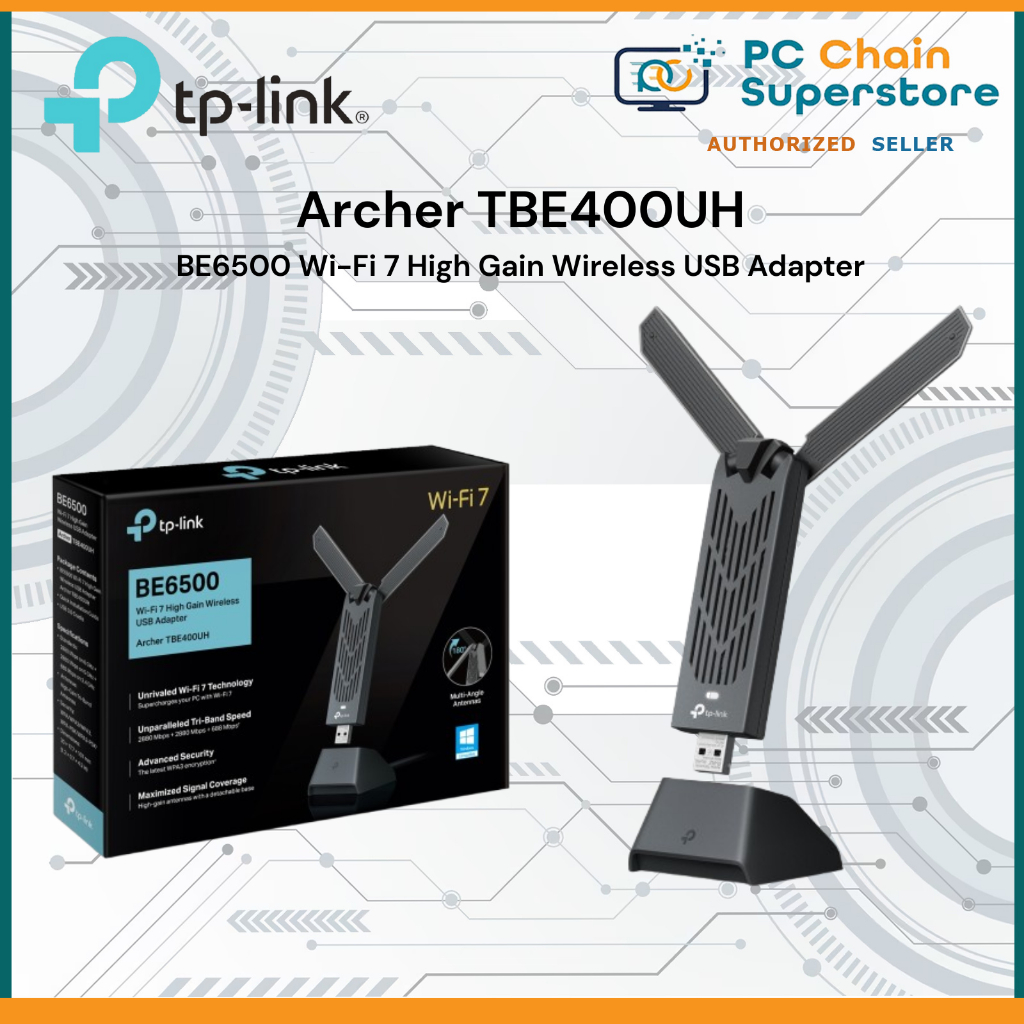 Network Active/ USB Wireless Adapter/ TP-Link Archer TBE400UH BE6500 WiFi 7 Dongle High Gain USB WiFi Adapter