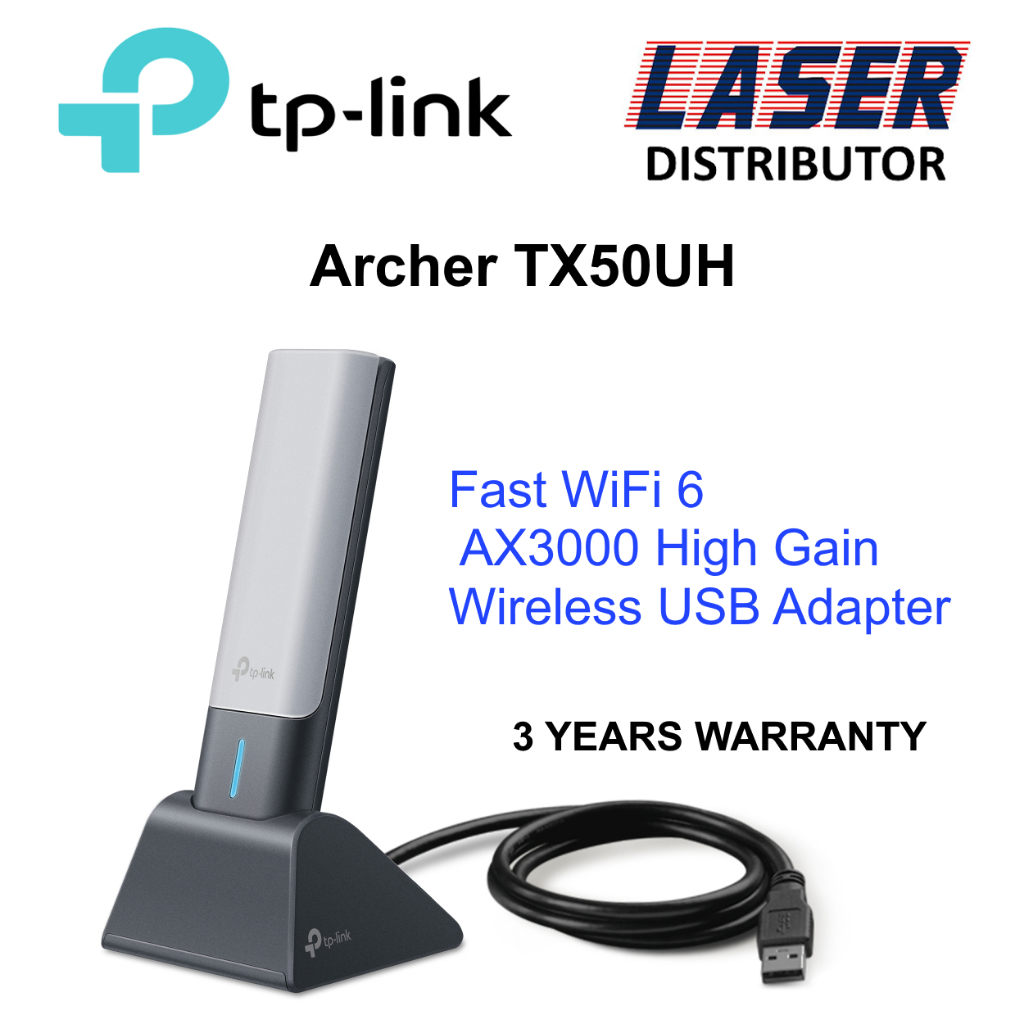 Network Active/ USB Wireless Adapter/ TP-Link ARCHER TX50UH AX3000 High Gain Wireless USB Adapter