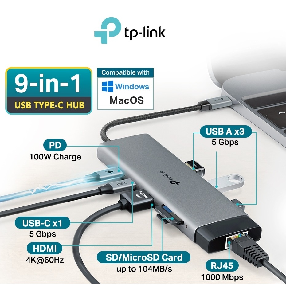 TP-LINK UH9120C USB Type-C 9-Port Hub