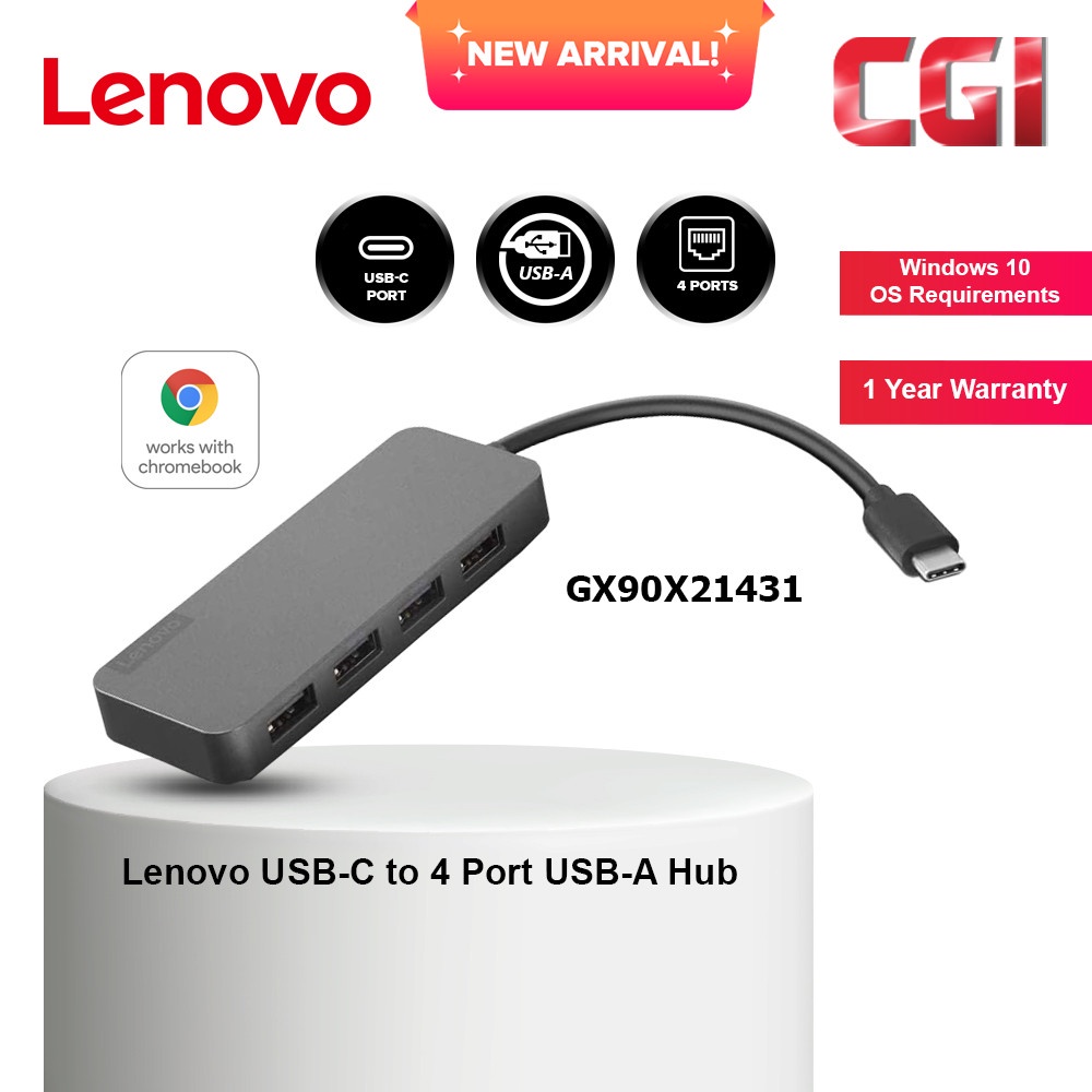 Cable/ Lenovo USB-C to 4 Port USB-A Hub