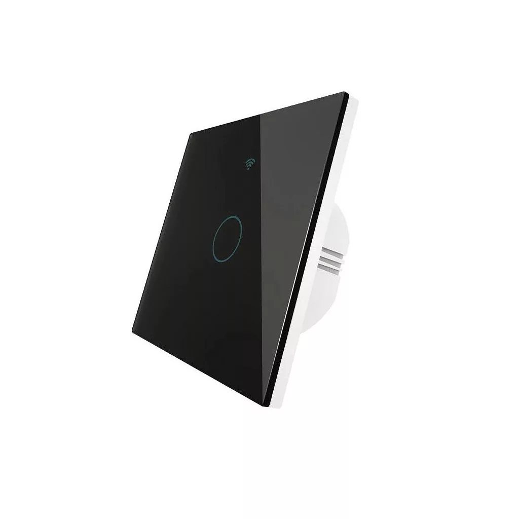 Moes WiFi+RF Switch; EU Type;1 Gange ერთ კლავიშიანი შუქის ჭკვიანი ჩამრთველი შავი