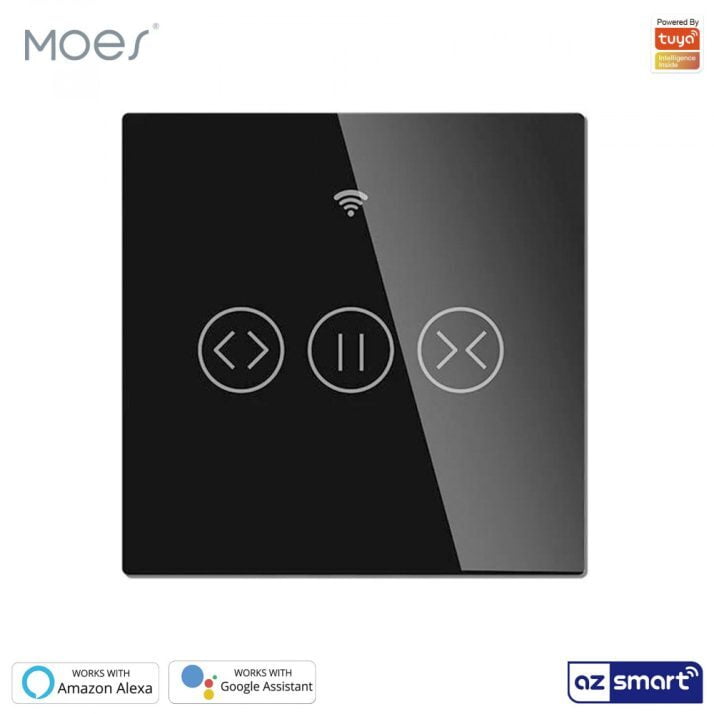 Moes WiFi+RF Switch; EU Type;3 Gange სამ კლავიშიანი შუქის ჭკვიანი ჩამრთველი შავი