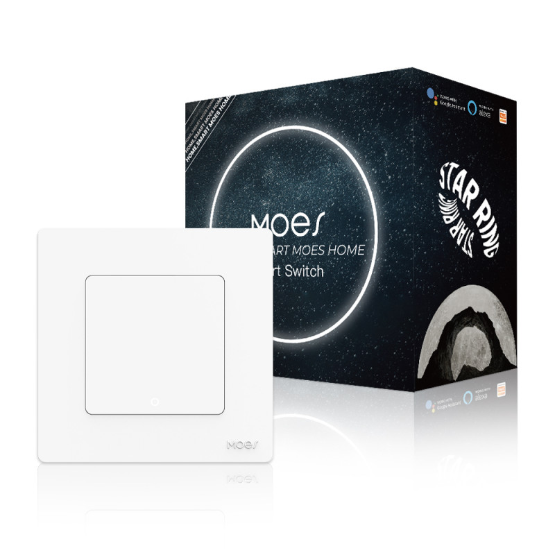 Moes ZS-SR-EU1-WH-MS Start Ring Zigbee ერთ კლავიშიანი სუქის ჭკვიანი ჩამრთველი თეთრი
