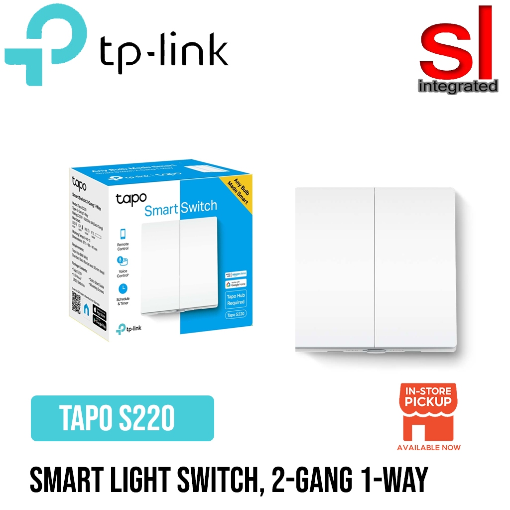 TP-Link Tapo S220 ჭკვიანი დისტანციურად მართვადი შუქის ჩამრთველი 2 კლავიშიანი
