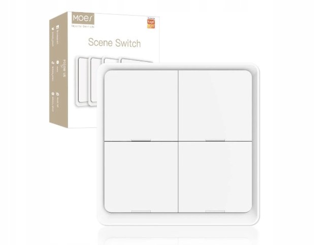 Moes ZigBee Smart 12 Scene, 4g Push Button Switch Multi-Control Battery Powered