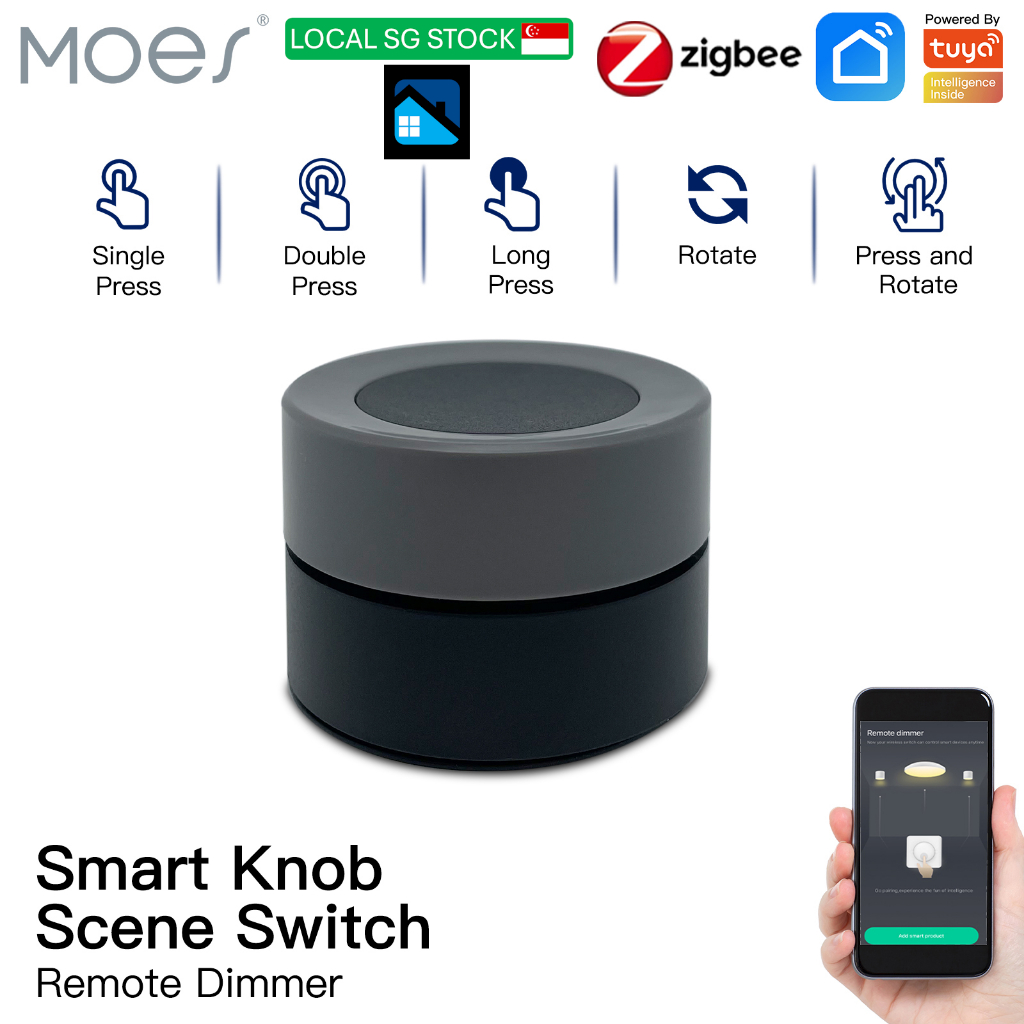 Moes ZigBee Smart Wireless Scene Rotary Switch Multi-control Battery Powered