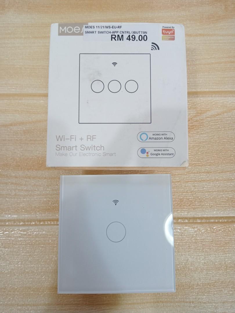 Star Feather Series WiFi Smart Switch Push Button With Neutral Wire Light Scene 2in1 Switch EU Version 4 Gang White