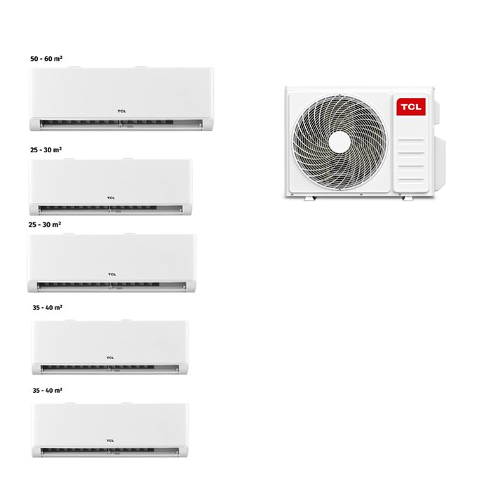TCL MULTI SPLIT FMA-42I5HD/DVO OUTDOOR + FMA-09CHSD/TPH11I (2pc) + FMA-12CHSD/TPH11I(2pc) + FMA-18CHSD/TPH11I (165-220m2) Inverter R32