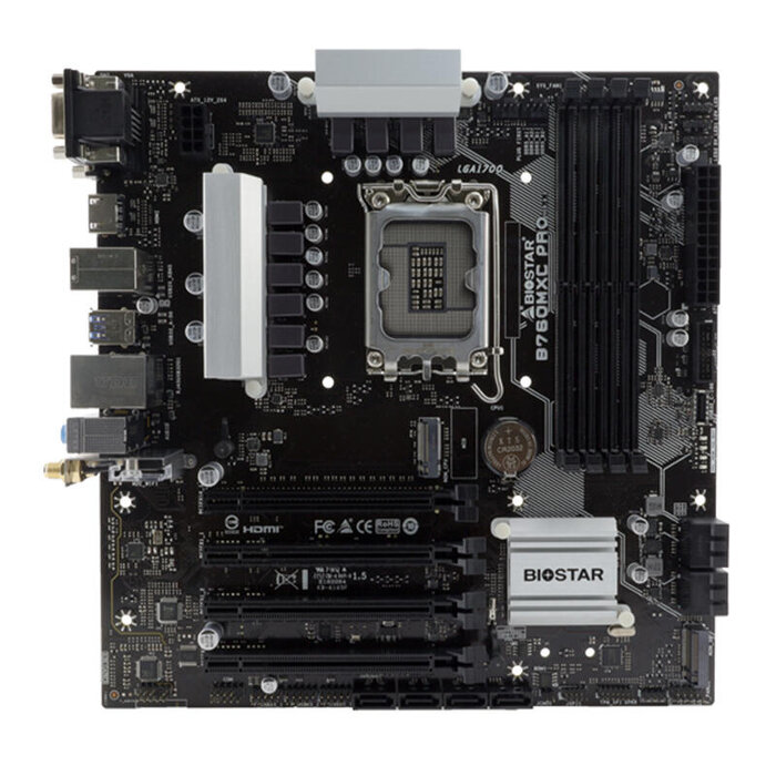 PC Components/ MotherBoard/ LGA 1151/ Biostar Mainboard,Intel B760MXC PRO, 4DDR5 Socket 1700+, uATX, Gbe LAN,