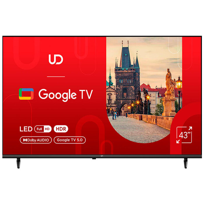 TV/ LED/ UDTV/ TV 43"(109cm)/ UD 43GFC5210  Google TV 16:9 FHD  9.5ms 170*/170* 220cd/m2 BT5.0 DVB-T/T2/C/S/S2 WiFi RJ45, Cl+ HDMIx2 USB2.0 2x8W