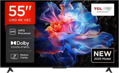 TV/ LED/ TCL/ TV 55"(140cm)/ 55V6C Google TV  4K  HDR10 WiFi5 BT5.2 Dolby Audio 10W 200X200