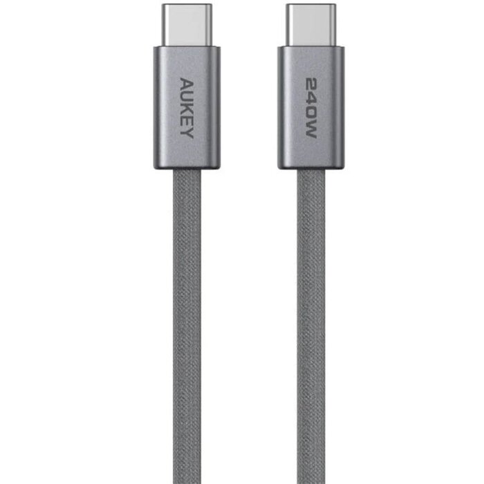 Android/ AUKEY CB-DCC242 C to C 240W/480Mbps 1.8M Braided USB 2.0 Cable (Gunmetal)